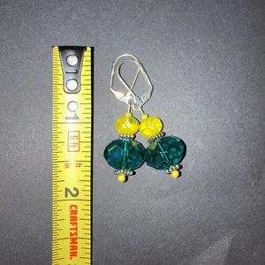 Yellow & Teal Handmade Earrings